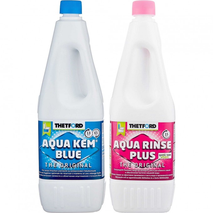 Комбо-комплект жидкостей THETFORD AQUA KEM BLUE (2л) + AQUA RINSE PLUS (1.5л) 30112BG+30357AC